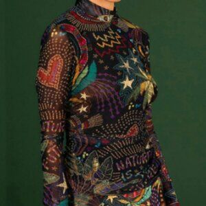 NWT FARM Rio Black Amazonia Tulle Dress S (SOLD OUT ONLINE)